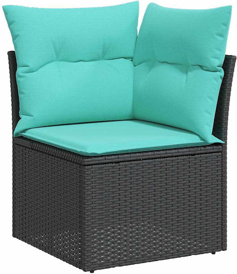 Garten- und Outdoor-Möbelsets Typsatz Wohnzimmer 7 Stück Schwarz mit Kissen