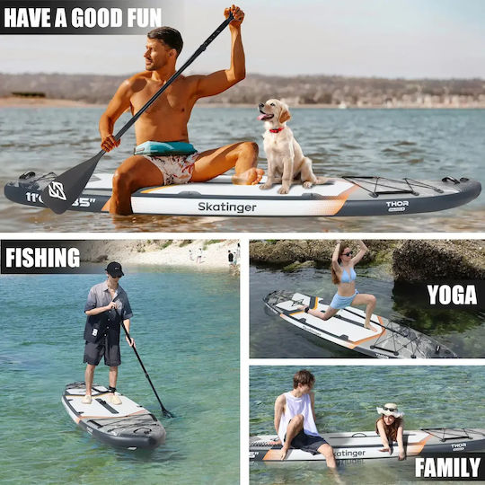 Skatinger Inflatable SUP Board with Length 3.5m Gray