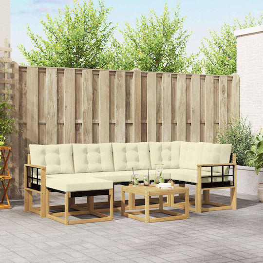 Garten- und Outdoor-Möbelset 7 Stück mit Kissen Garten- und Outdoor-Möbelset 7 Stück mit Kissen