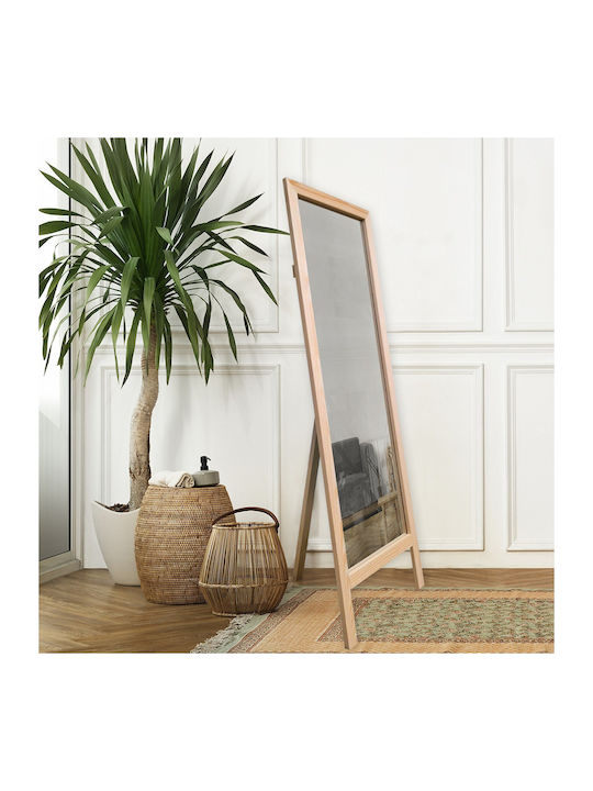 Fratelli Home Leva Καθρέπτης με Καφέ Ξύλινο Πλαίσιο 145x45cm