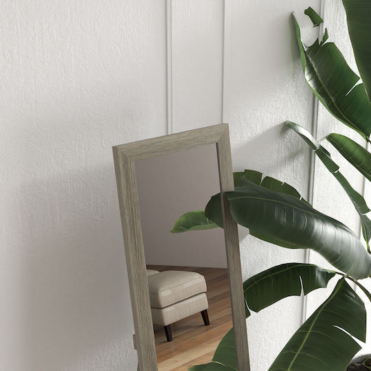 HomCom Καθρέπτης με Γκρι Ξύλινο Πλαίσιο 157x37cm