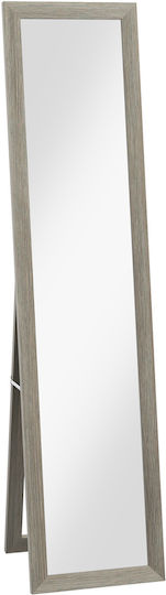 HomCom Καθρέπτης με Γκρι Ξύλινο Πλαίσιο 157x37cm