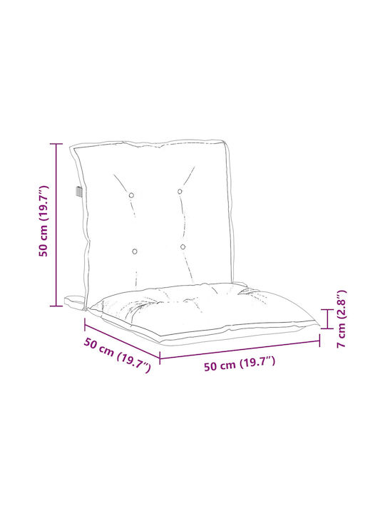 vidaXL Perna Scaunului De Grădină Waterproof Cu Spătar Model Cu Frunze Subțiri 2 Bucăți 50x100 Cm