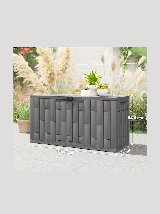 Outsunny Outdoor Storage Box Made of Polypropylene 227lt Grey L106.5xW43xH54.5cm