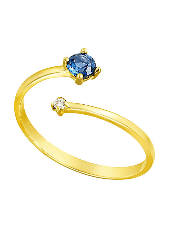 FenixJewelry Γυναικείο Δαχτυλίδι με Ζιργκόν από Χρυσό 14Κ