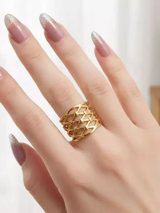 Nire Damen Ring aus Stahl Vergoldet