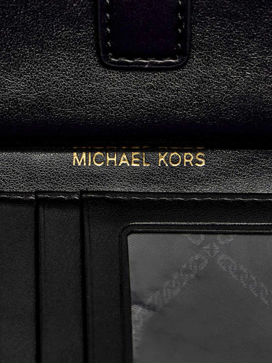 Michael Kors Schwarzes Leder Doppel-Reißverschluss-Handgelenkstasche