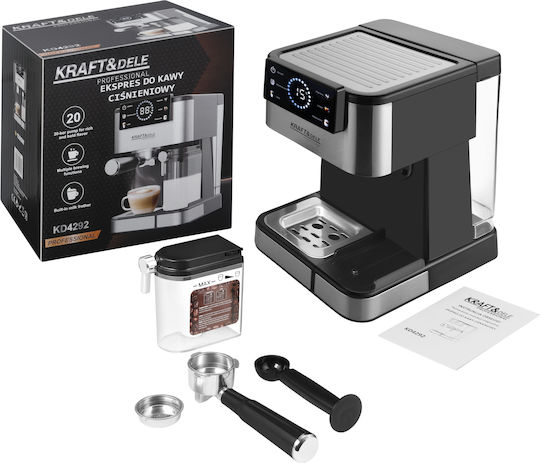 Kraft & Dele Espressoare 1500W Presiune 20bar Argintiu KD4292