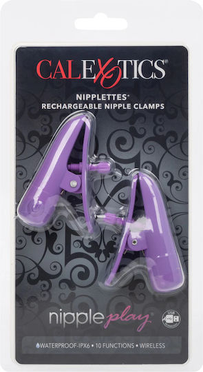 Calexotics Nipple Play Nipplettes Vibro Nipple Clamps in Purple Color