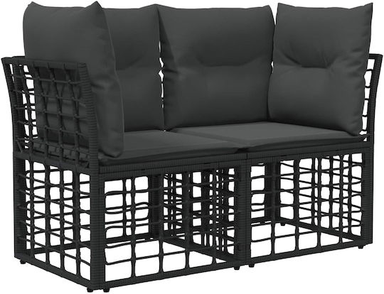 Set Cameră De Zi Exterior 13 Piese Negru Și Gri Închis Cu Perne