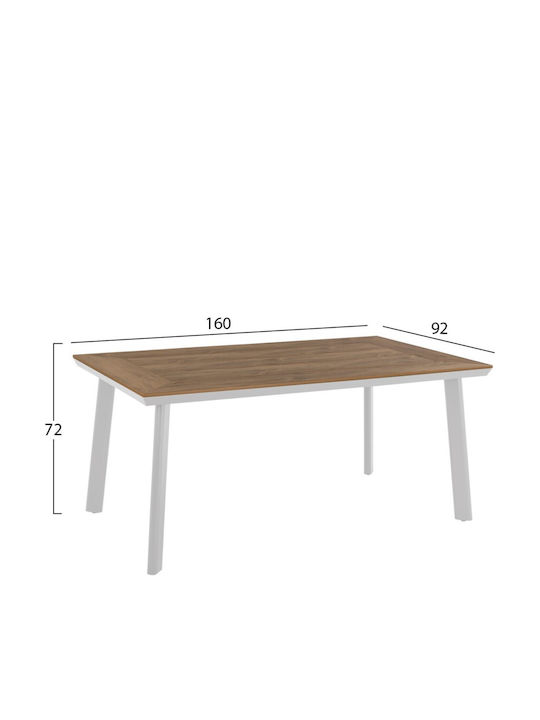 Set Dining de Exterior Taber 7 Piese Alb