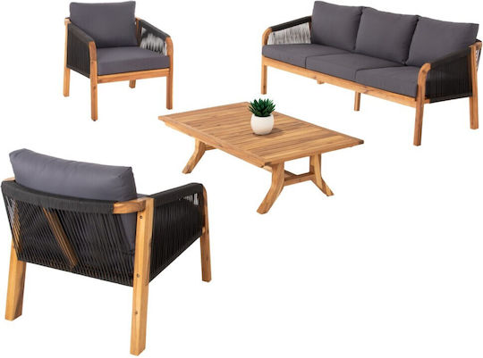 Garden & Outdoor Furniture Sets Living Room Set 4 Pieces Anthracite with Pillows