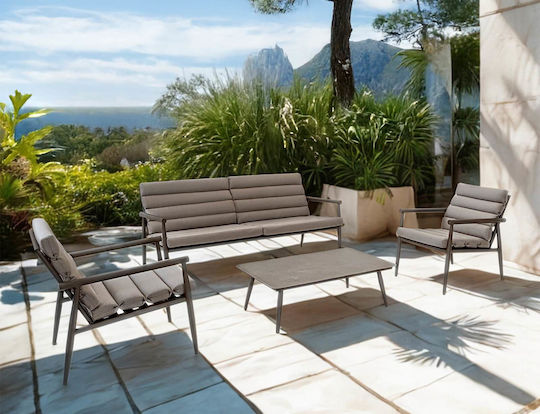 Garten- und Outdoor-Möbelsets Wohnzimmer Typsatz 4 Stück Stone mit Kissen Garten- und Outdoor-Möbelsets Wohnzimmer Typsatz 4 Stück Stone mit Kissen