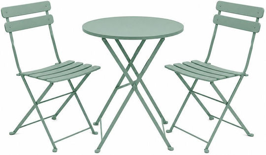 Set Sala De Mese Pentru Spații Exterioare Mici 3 Piese Verde