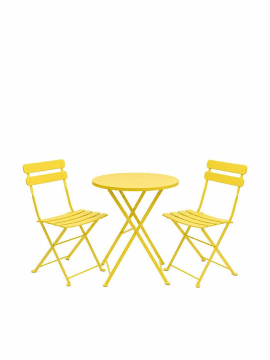 Dining Room Set for Small Outdoor Spaces 3 Pieces Yellow