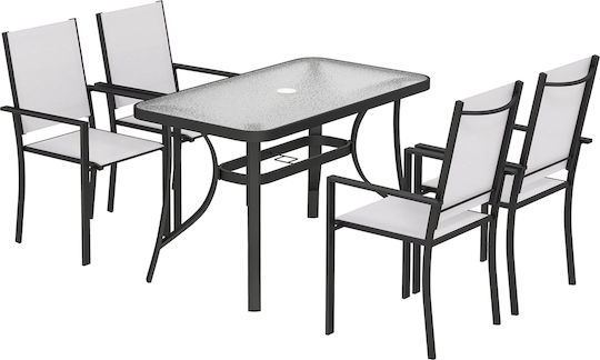Dining Room Set 5 Pieces Light Gray