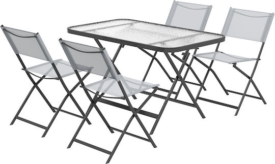 Dining Set 5 Pieces Gray