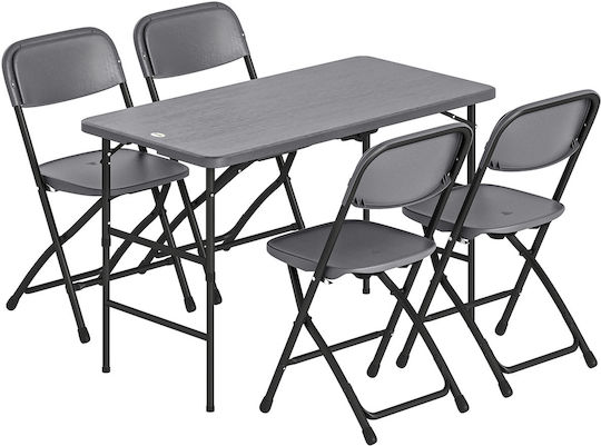 Dining Room Set 5 Pieces Dark Grey