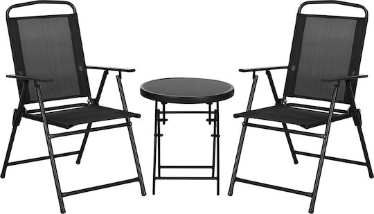 Living Room Set 3 Pieces Black