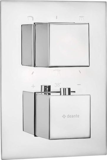 Box-a Bxy_x44t Thermostatic Chrome Square Deante Components