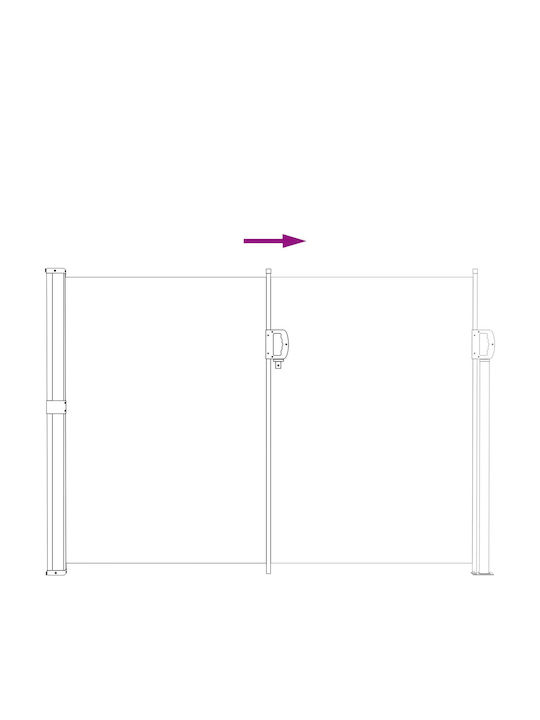 vidaXL Πλαϊνή Τέντα Βεράντας Μπεζ 3x1.7m