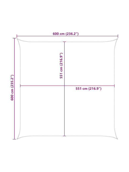 vidaXL Τέντα Βεράντας Λευκή 6x6m