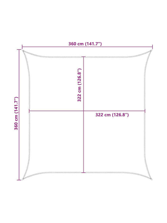vidaXL Τέντα Βεράντας Λευκή 3.6x3.6m