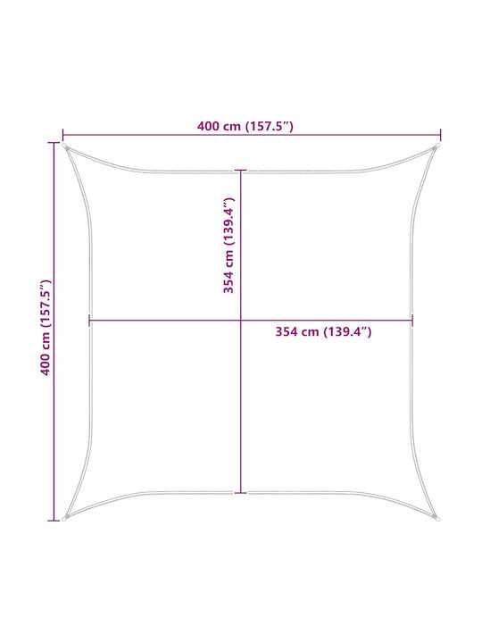 vidaXL Тента За Тераса Бяла 4x4m
