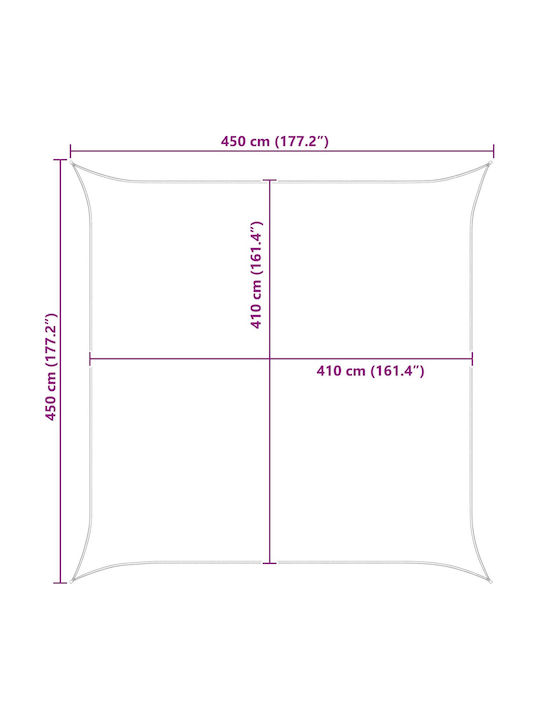 vidaXL Тента За Тераса Оранжева 4.5x4.5м