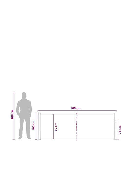 vidaXL Πλαϊνή Τέντα Βεράντας Γκρι 5x1m