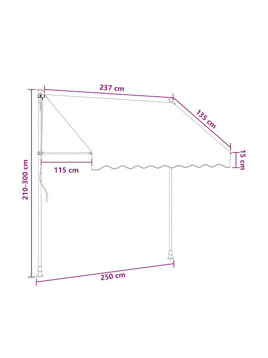 vidaXL Terrasse Markise Schwarz x