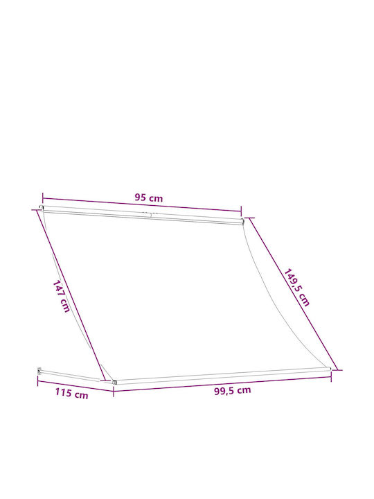 vidaXL Тента За Тераса Черна 1x1.5m