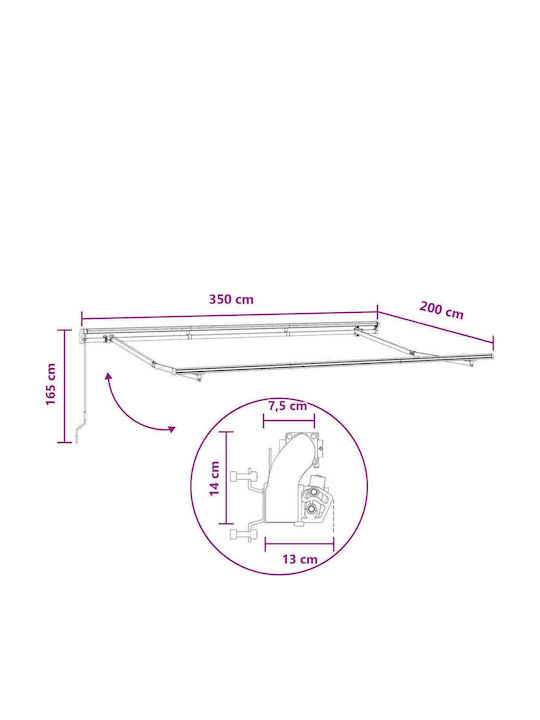 vidaXL Cort Terasă cu LED Gri 3.5x2m