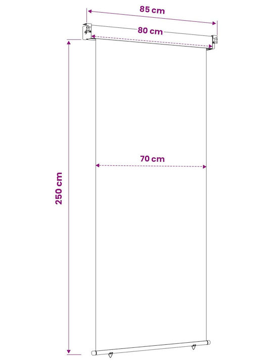 vidaXL Cort Terasă Maro 0.8x2.5m