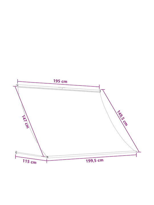 vidaXL Τέντα Βεράντας Πολύχρωμη 2x1.5m