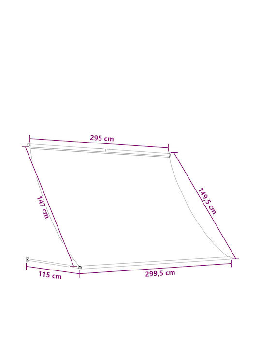 vidaXL Cort Terasă Multicolor 3x1.5m