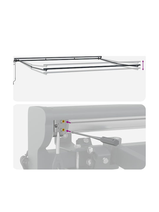 vidaXL Schelet De Copertină Terasă Cu LED 4.5x3m