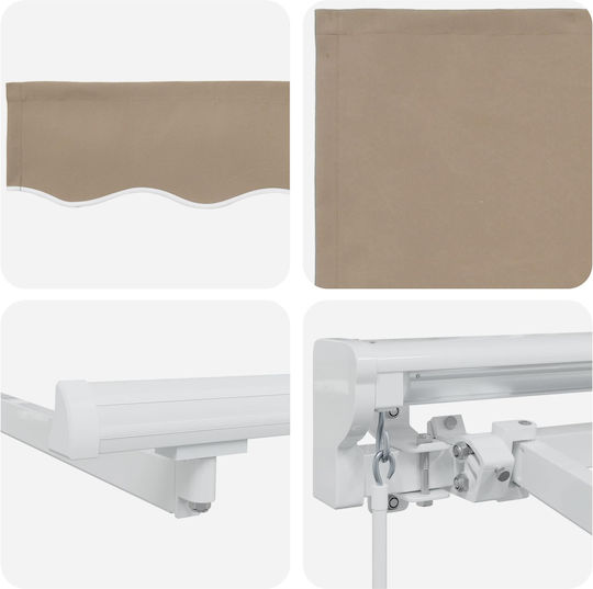 vidaXL Beige Awning Frame with PU Coating 2x3.5m