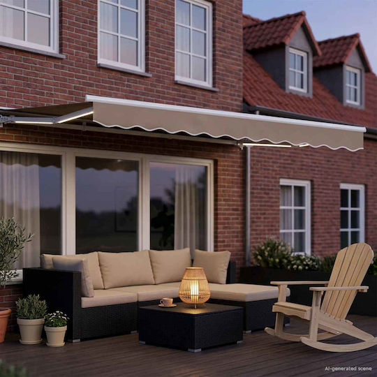 vidaXL Beige Awning Frame with PU Coating 2x3.5m