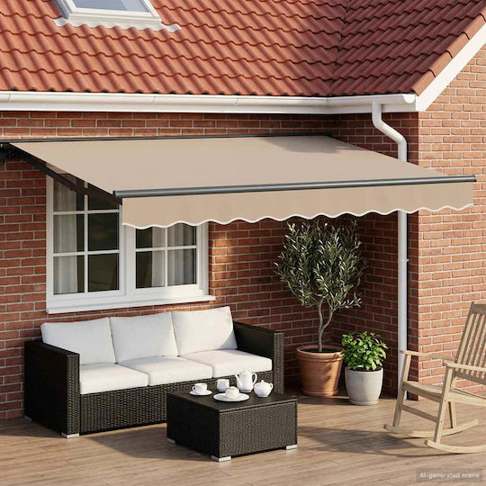 vidaXL Beige Awning Frame with PU Coating 2x3.5m
