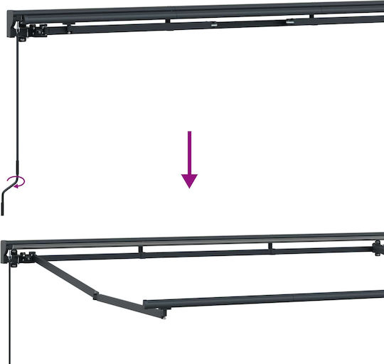 vidaXL Beige Awning Frame with PU Coating 2x3.5m