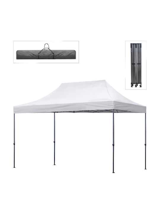 Klikareto Faltbarer Pavillon Garten Weiß 3x4.5m