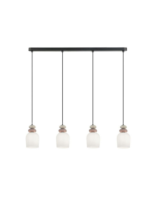 Viokef Hilda White Ceiling Pendant Light Rail for 4 Bulbs E14