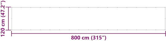 vidaXL Red Shade Divider with PU Coating 1.2x8m
