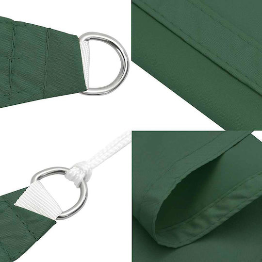 vidaXL Триъгълен Shade Sail Зелен с PU покритие 2м