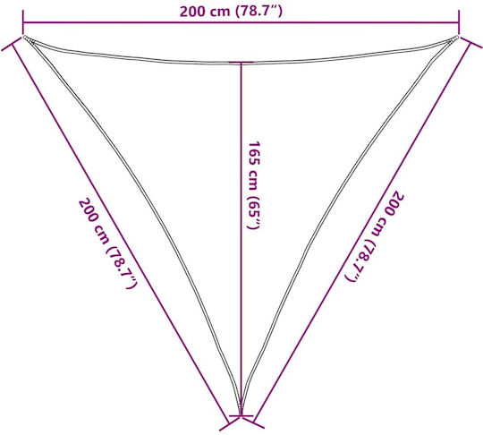vidaXL Триъгълен Shade Sail Зелен с PU покритие 2м