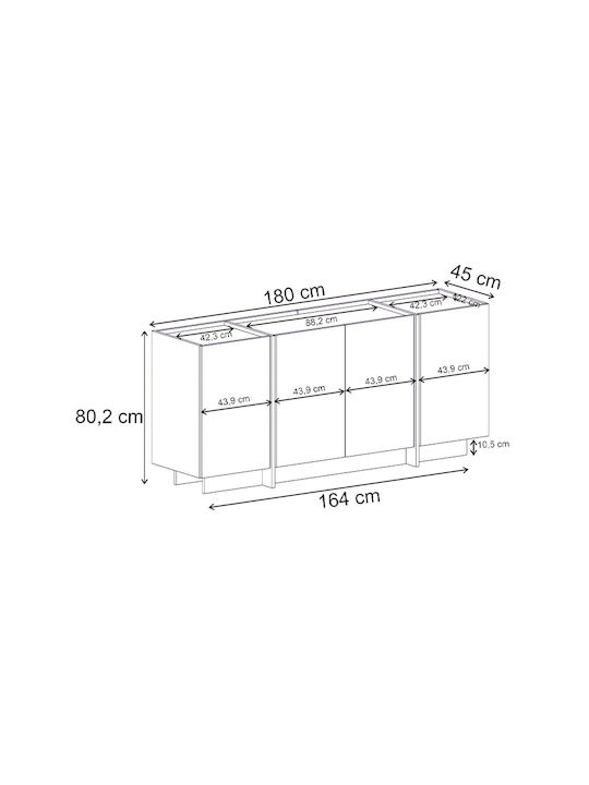 Dorma Holzsideboard GP037-0293 1 Kastanie 180x45x80.2cm