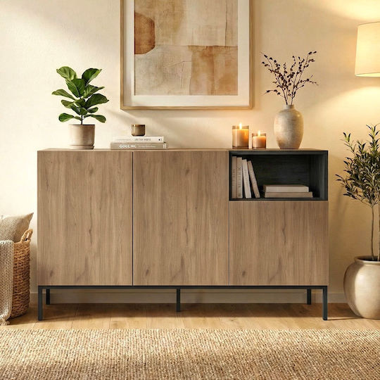 Μπουφές Cailin από Ξύλο & Μέταλλο 140x41.8x80cm