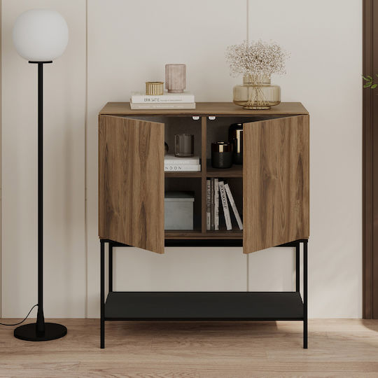Μπουφές Amira από Ξύλο & Μέταλλο Καρυδί 80x40x90cm