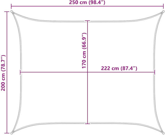vidaXL Rectangular White Shade Sail with PU Coating
